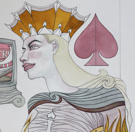 The face of the Queen of Spades